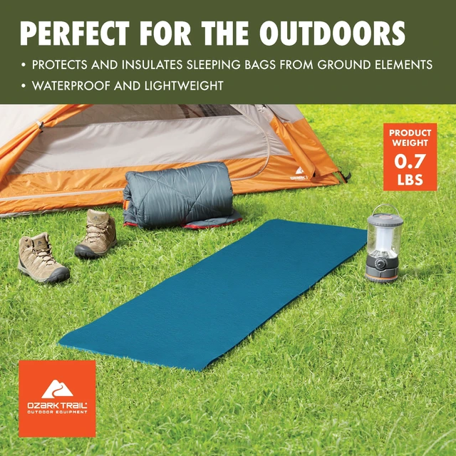 Alt view image 2 of 6 - Ozark Trail Closed Cell Foam Sleeping Pad, Blue, 20x72x0.5in