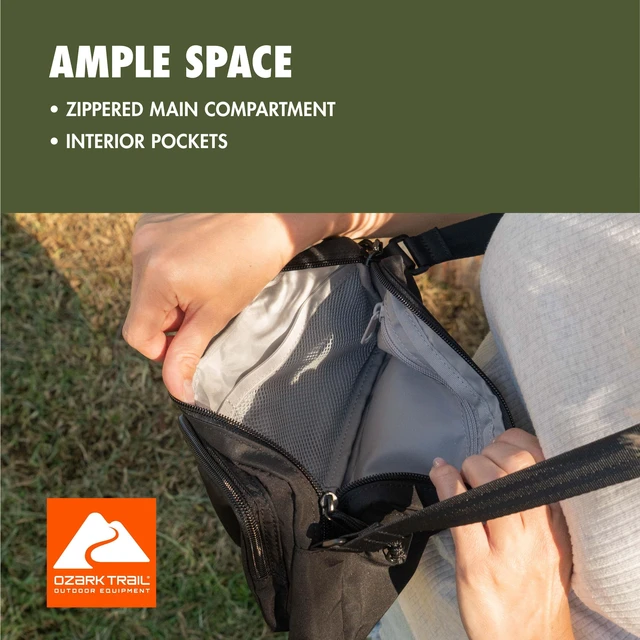 Alt view image 4 of 5 - Ozark Trail Unisex Double Pocket Polyester Fanny Pack, Black