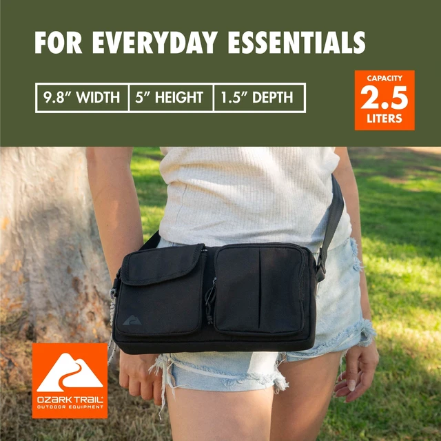 Alt view image 3 of 5 - Ozark Trail Unisex Double Pocket Polyester Fanny Pack, Black