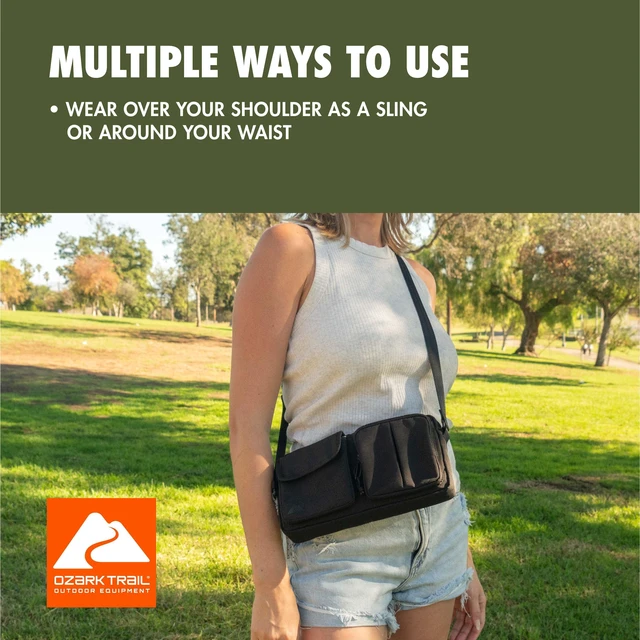 Alt view image 2 of 5 - Ozark Trail Unisex Double Pocket Polyester Fanny Pack, Black