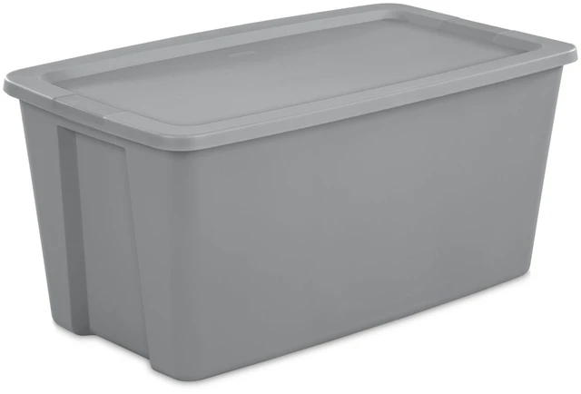 Main image of Sterilite 50 Gallon Extra Large Plastic Storage Tote with Snap-On Lid, Gray