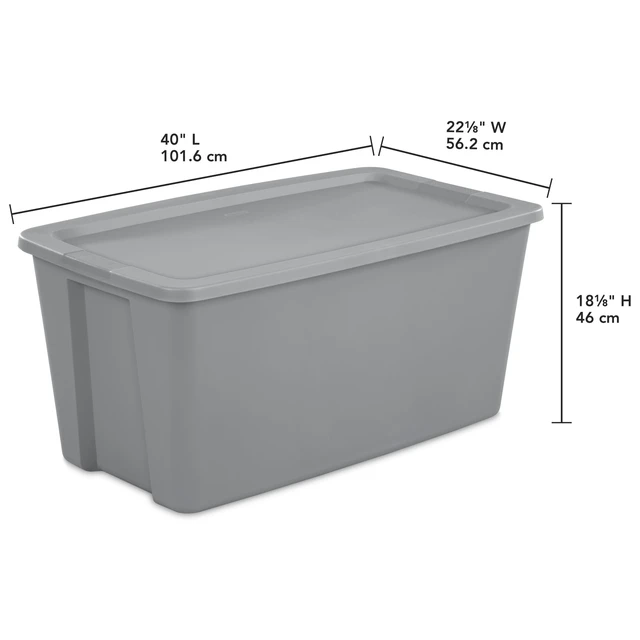 Alt view image 5 of 6 - Sterilite 50 Gallon Extra Large Plastic Storage Tote with Snap-On Lid, Gray
