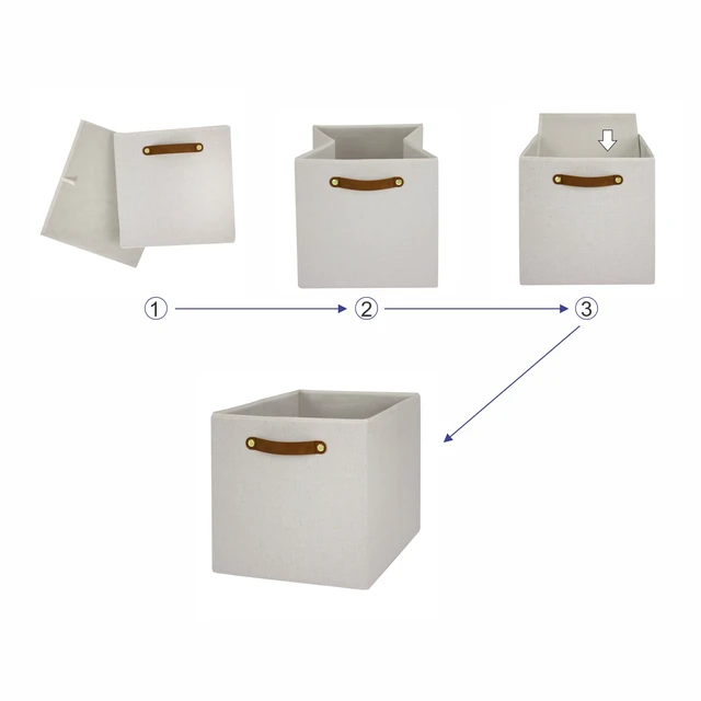 Alt view image 2 of 6 - Better Homes and Gardens Collapsible Fabric Cube Storage Bin, Vanilla