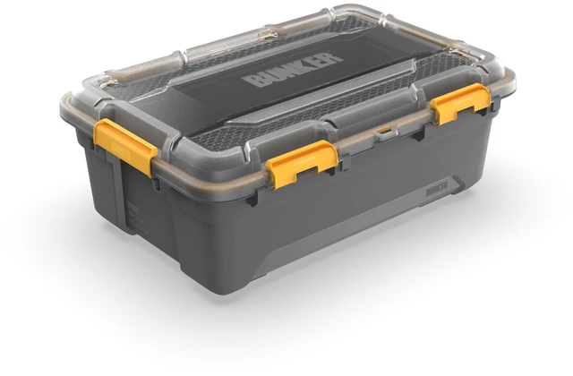 Main image of Ezy Storage Bunker Pro Medium Gasket Tote 11.9, IP68 Waterproof Plastic Bin with Lid and Latches, Gray