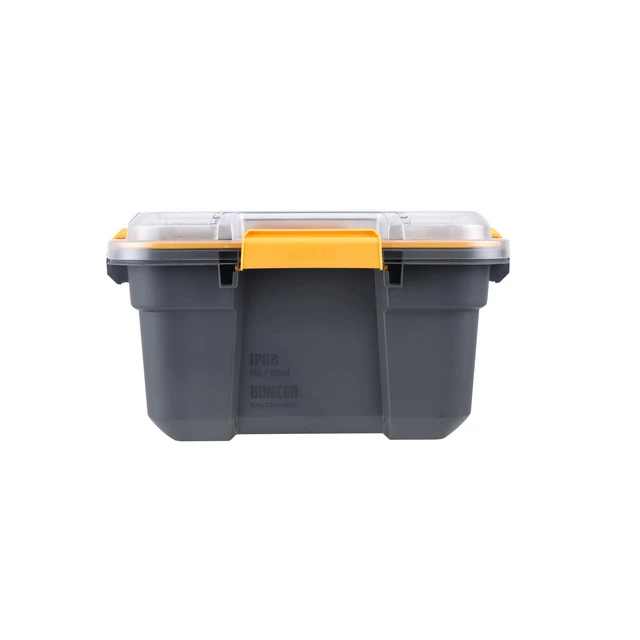 Alt view image 6 of 6 - Ezy Storage Bunker Pro Medium Gasket Tote 11.9, IP68 Waterproof Plastic Bin with Lid and Latches, Gray