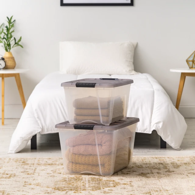 Alt view image 5 of 5 - IRIS 32 Qt. Plastic Storage Bin with Lid, Stackable Tote