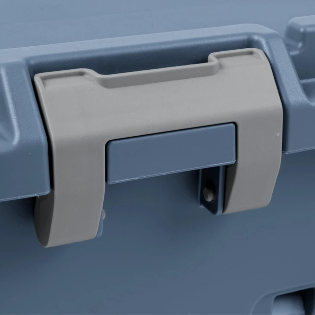 Alt view image 5 of 6 - Sterilite 14 Gallon Heavy Duty Plastic Footlocker Storage Bin, Lockable with Handle, Blue