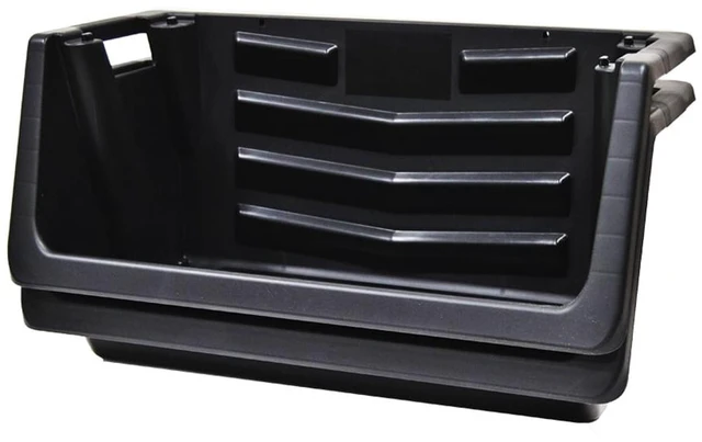 Main image of Hyper Tough Heavy Duty Plastic Stacking Bin for Garage, Black