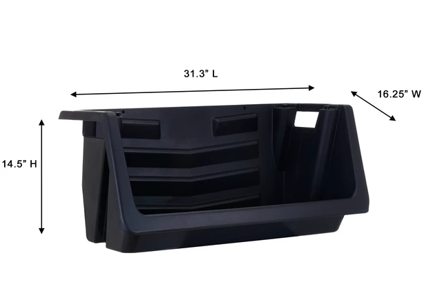 Alt view image 5 of 6 - Hyper Tough Heavy Duty Plastic Stacking Bin for Garage, Black