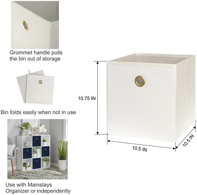 Alt view image 3 of 6 - Mainstays Collapsible Fabric Cube Storage Bins, 4 Pack, 10.5" x 10.5", Vanilla Dream