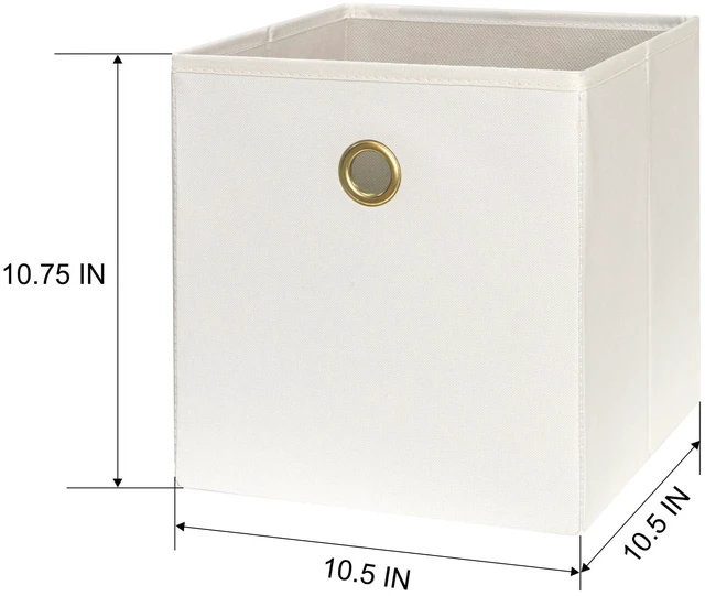Alt view image 6 of 6 - Mainstays Collapsible Fabric Cube Storage Bins, 4 Pack, 10.5" x 10.5", Vanilla Dream