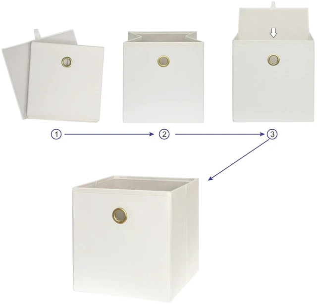 Alt view image 4 of 6 - Mainstays Collapsible Fabric Cube Storage Bins, 4 Pack, 10.5" x 10.5", Vanilla Dream