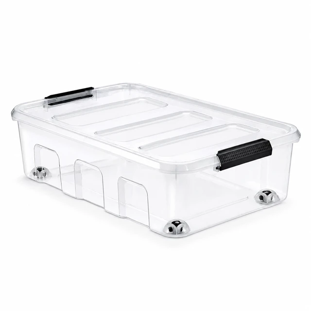 Main image of Sorbus 40Qt Clear Underbed Storage Bin with Wheels and Snap-Lock Lid, Plastic Rolling Organizer for Clothes, Bedding and More