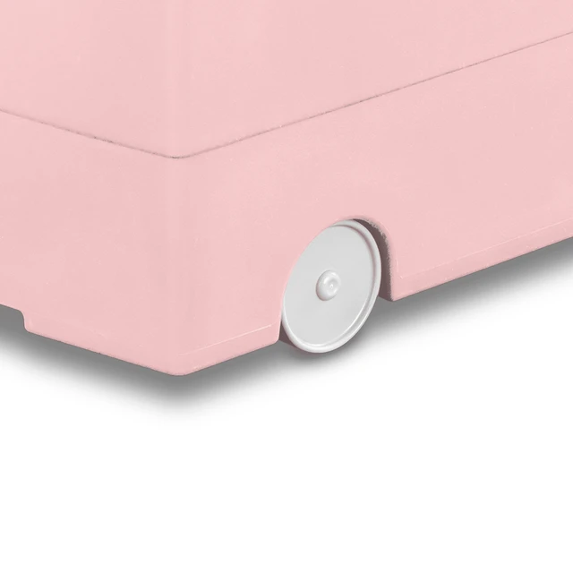 Alt view image 2 of 6 - Mainstays Kids Large Pink Plastic Stackable Rolling Toy Storage Basket with Handles
