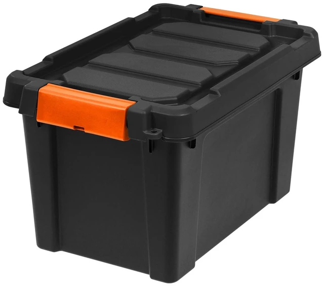 Main image of IRIS USA 5 Gallon Heavy Duty Plastic Storage Box Black