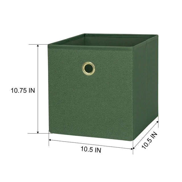 Alt view image 4 of 7 - Mainstays Collapsible Fabric Cube Storage Bins, Green Boucle, 4 Pack, 10.5in x 10.5in x 10.75in