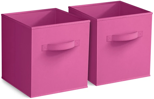 Main image of Sorbus 11" Foldable Fabric Storage Cube Bin, Pink, 2-Pack