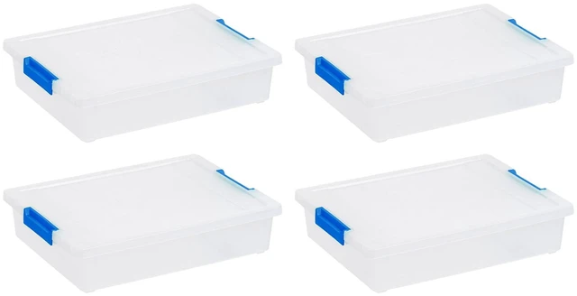Main image of IRIS 6Qt Clear Plastic Latching Storage Bins with Lids 4 Pack