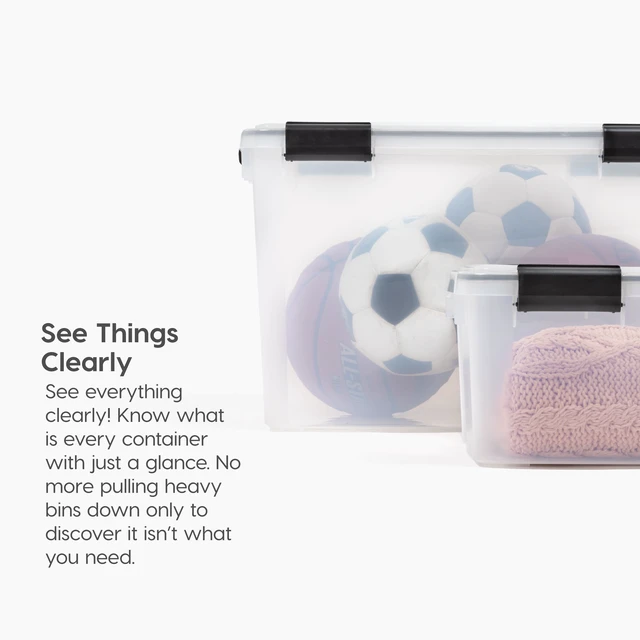Alt view image 3 of 5 - IRIS 6.5Qt Storage Container Box Bin with Seal Latching Lid, Clear