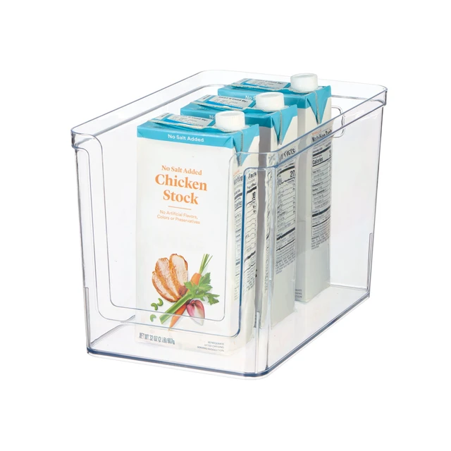 Alt view image 5 of 6 - Mainstays Clear Plastic Pantry Storage Organizer Bin with Open Front, Large Deep, 12in x 7.5in x 8in