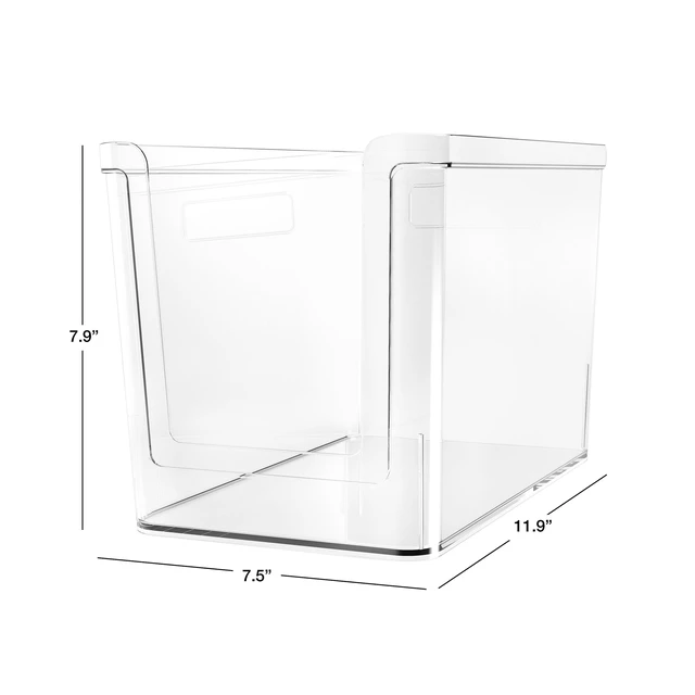 Alt view image 3 of 6 - Mainstays Clear Plastic Pantry Storage Organizer Bin with Open Front, Large Deep, 12in x 7.5in x 8in