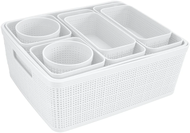 Main image of Simplify Plastic Storage Basket Set, 10-Pack, White