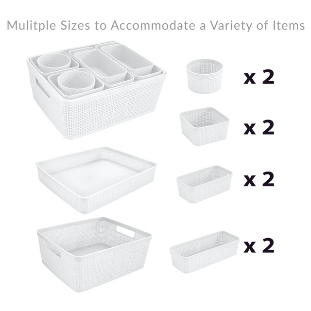 Alt view image 4 of 5 - Simplify Plastic Storage Basket Set, 10-Pack, White