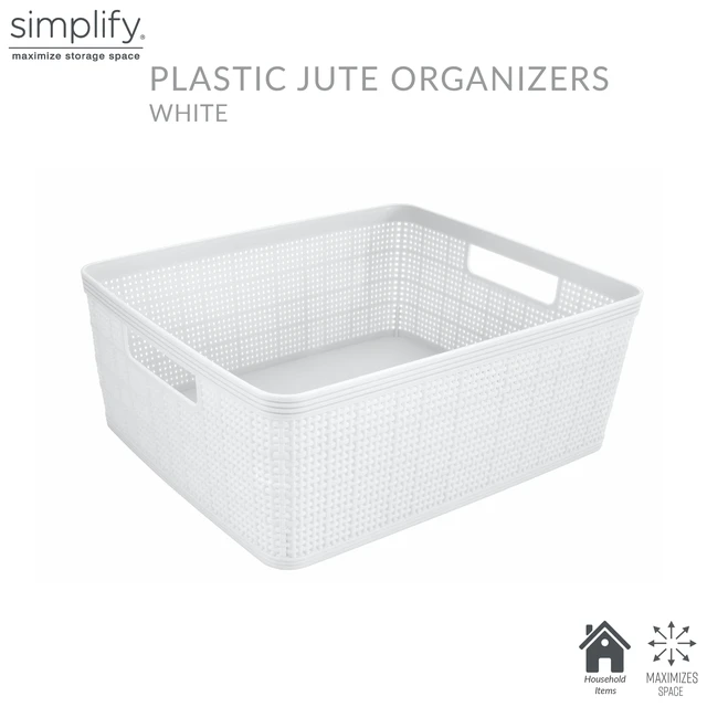 Alt view image 2 of 5 - Simplify Plastic Storage Basket Set, 10-Pack, White