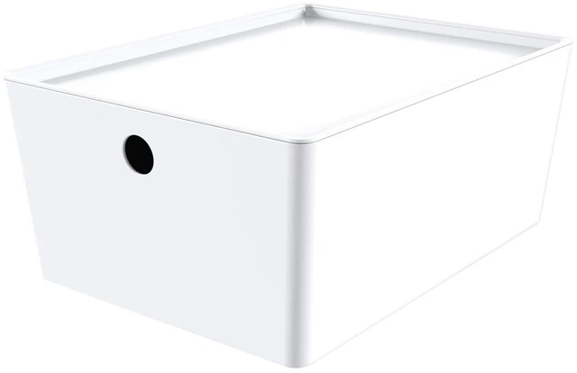 Main image of Mainstays Large Lidded Storage Bin, White