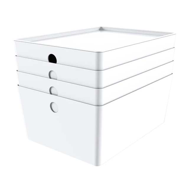 Alt view image 3 of 3 - Mainstays Large Lidded Storage Bin, White