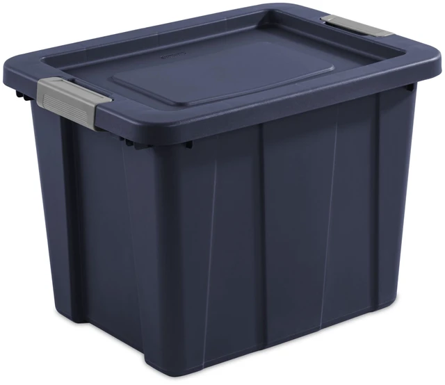 Main image of Sterilite Tuff1 18Gallon Large Latching Storage Bin, Rugged Plastic Tote with Latch Lid, Heavy Duty, Dark Blue