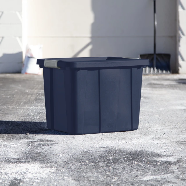 Alt view image 3 of 6 - Sterilite Tuff1 18Gallon Large Latching Storage Bin, Rugged Plastic Tote with Latch Lid, Heavy Duty, Dark Blue