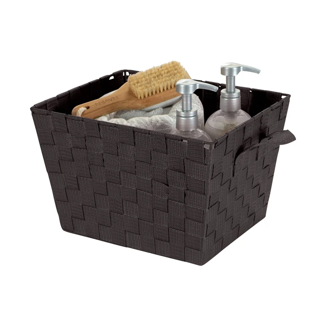 Alt view image 3 of 5 - Simplify Small Woven Storage Basket in Chocolate Brown