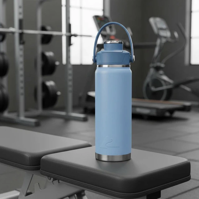 Alt view image 2 of 6 - Ozark Trail 24oz Stainless Steel Insulated Chug Water Bottle, Light Blue