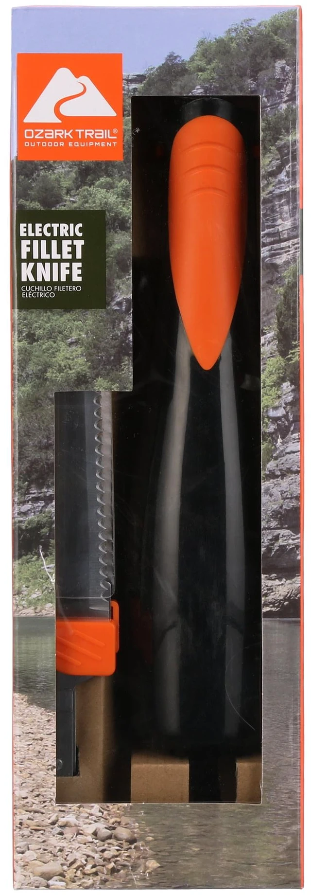 Main image of Ozark Trail Electric Fillet Knife with Dual Blade Set, Stainless Steel Serrated Blade, and Soft Grip Handle for Fish Cleaning