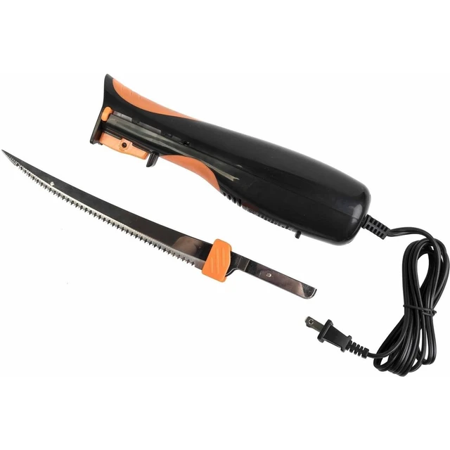 Alt view image 4 of 5 - Ozark Trail Electric Fillet Knife with Dual Blade Set, Stainless Steel Serrated Blade, and Soft Grip Handle for Fish Cleaning