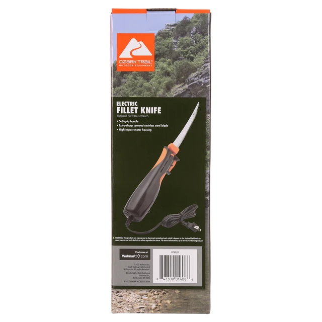 Alt view image 3 of 5 - Ozark Trail Electric Fillet Knife with Dual Blade Set, Stainless Steel Serrated Blade, and Soft Grip Handle for Fish Cleaning