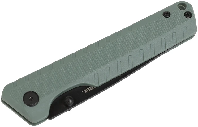Alt view image 2 of 6 - Ozark Trail Shadow 7.5in Tanto Folding Knife, 3.25in Stainless Steel Blade with Titanium Coating, Green
