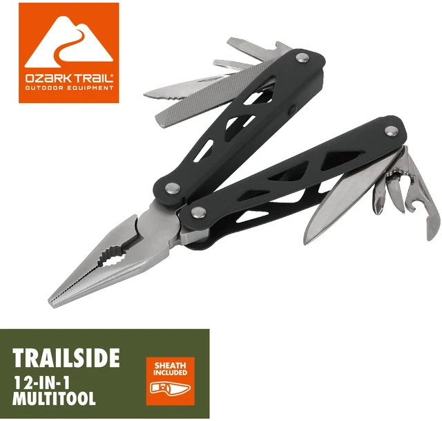 Main image of Ozark Trail Trailside 12-in-1 Pliers-Based Multitool, Black