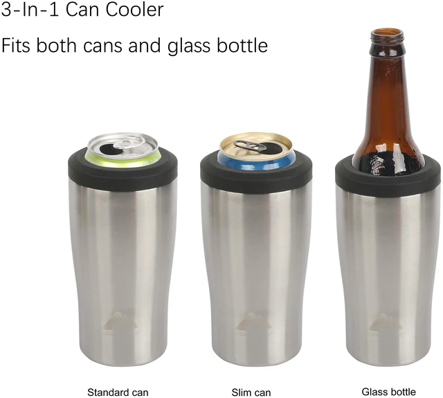 Alt view image 6 of 6 - Ozark Trail 3-in-1 Can Thermocooler with Lid, 12oz, Silver