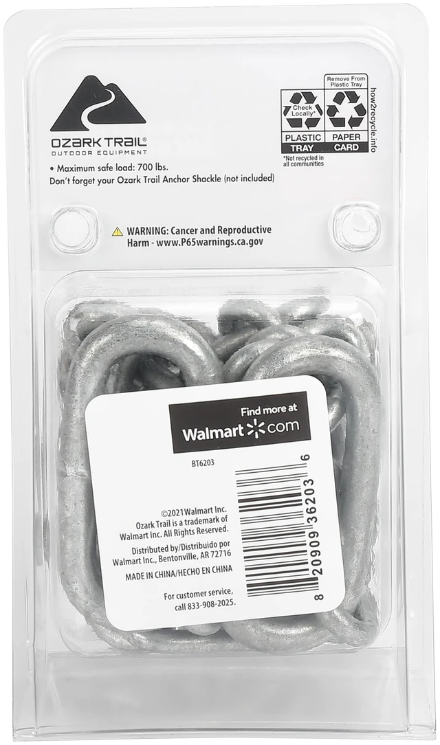 Alt view image 5 of 7 - Ozark Trail BT6203 4-Foot Marine Anchor Chain Galvanized Finish