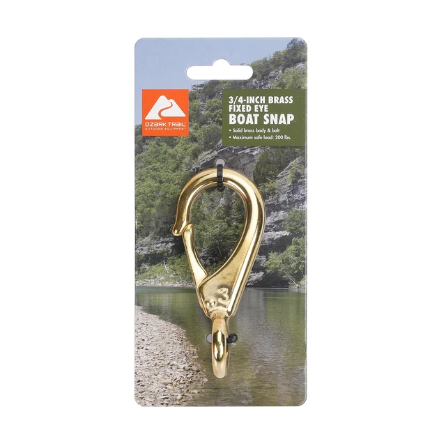 Alt view image 3 of 6 - Ozark Trail Brass Fixed Eye Boat Spring Snap Hook, 0.75in