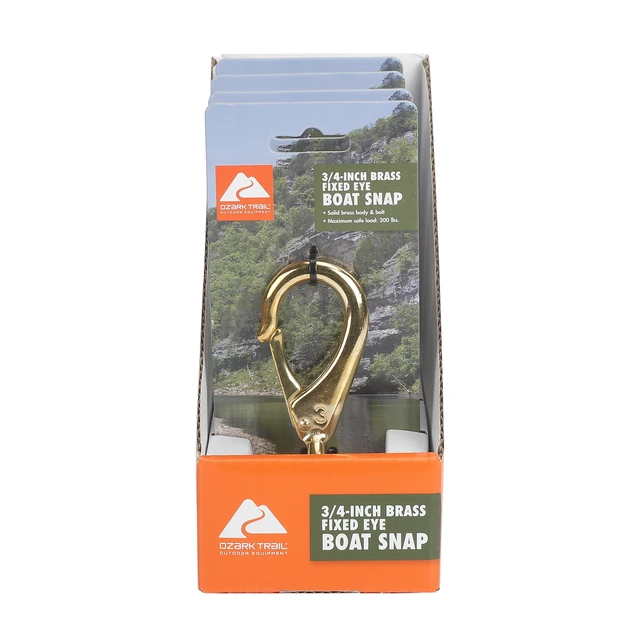 Alt view image 4 of 6 - Ozark Trail Brass Fixed Eye Boat Spring Snap Hook, 0.75in