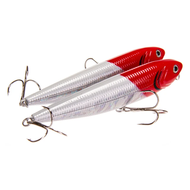 Alt view image 2 of 6 - Ozark Trail Walking Mullet Saltwater Inshore Fishing Lures Red Head 2-Pack