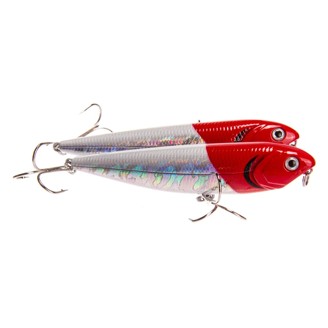 Alt view image 5 of 6 - Ozark Trail Walking Mullet Saltwater Inshore Fishing Lures Red Head 2-Pack