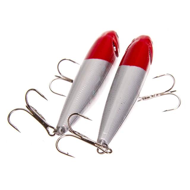 Alt view image 6 of 6 - Ozark Trail Walking Mullet Saltwater Inshore Fishing Lures Red Head 2-Pack