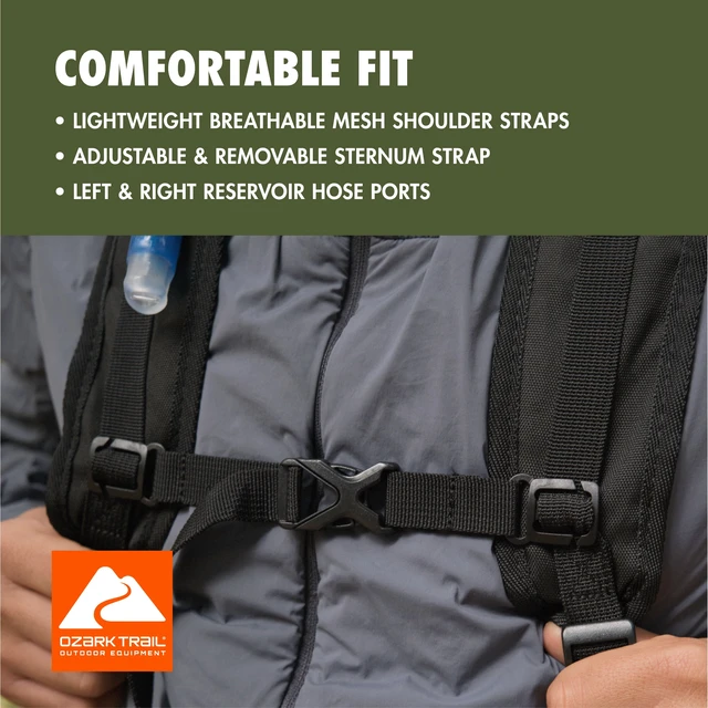 Alt view image 4 of 5 - Ozark Trail Pearson Creek Hydration Pack 2L, Black and Gray