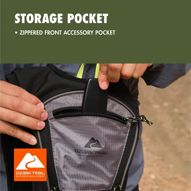 Alt view image 5 of 5 - Ozark Trail Pearson Creek Hydration Pack 2L, Black and Gray