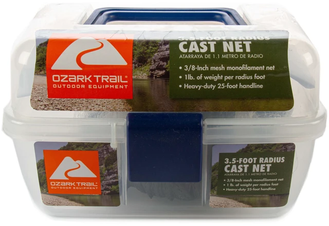 Main image of Ozark Trail Pro Series 3/8in Mesh 3.5ft Radius Cast Net for Bait Fishing