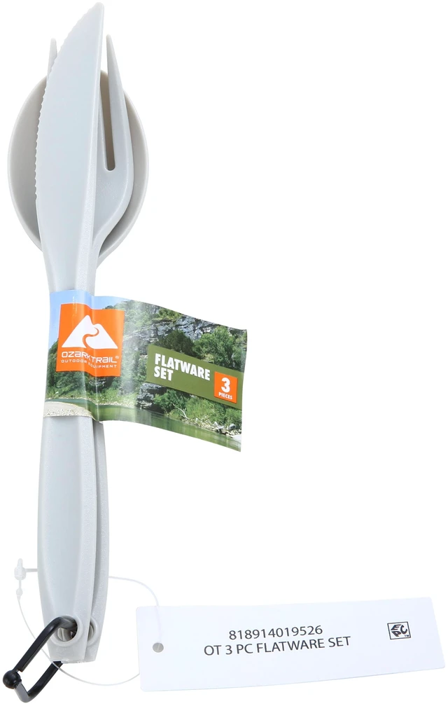 Alt view image 4 of 6 - 6-Pack Ozark Trail 3-Piece Polystyrene Spoon, Fork and Knife Flatware Set